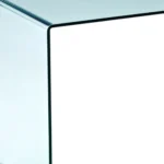 HMS 43" Clear Glass Computer Desk with Adjustable Folding Drawer Features Office Desk Laptop Table Made of Plastic Metal