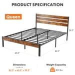 Goldoma twin platform bed frame with black headboard and footboard, sturdy metal slats, no box spring needed