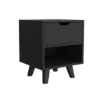 Crail Nightstand with 1 Drawer and Open Shelf – Minimalist Bedroom Storage – base detail