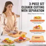 Overseas Stock Free Shipping Bamboo Cutting Board Premium Versatile Cut Board with Built-in Handle for Home Restaurant Use