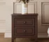 Modern 2 drawer nightstand with eco-friendly MDF and solid wood in a bedroom