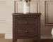Modern 2 drawer nightstand with eco-friendly MDF and solid wood in a bedroom