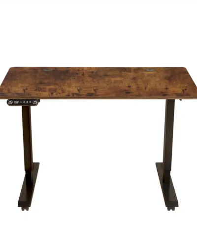 HMS 48" Adjustable Brown and Black Computer Desk Dual Motor Office Furniture Modern Design for Bedroom or Office Building Use