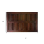 hms 23" Dark Brown Teak Slat Bath Mat – base detail
