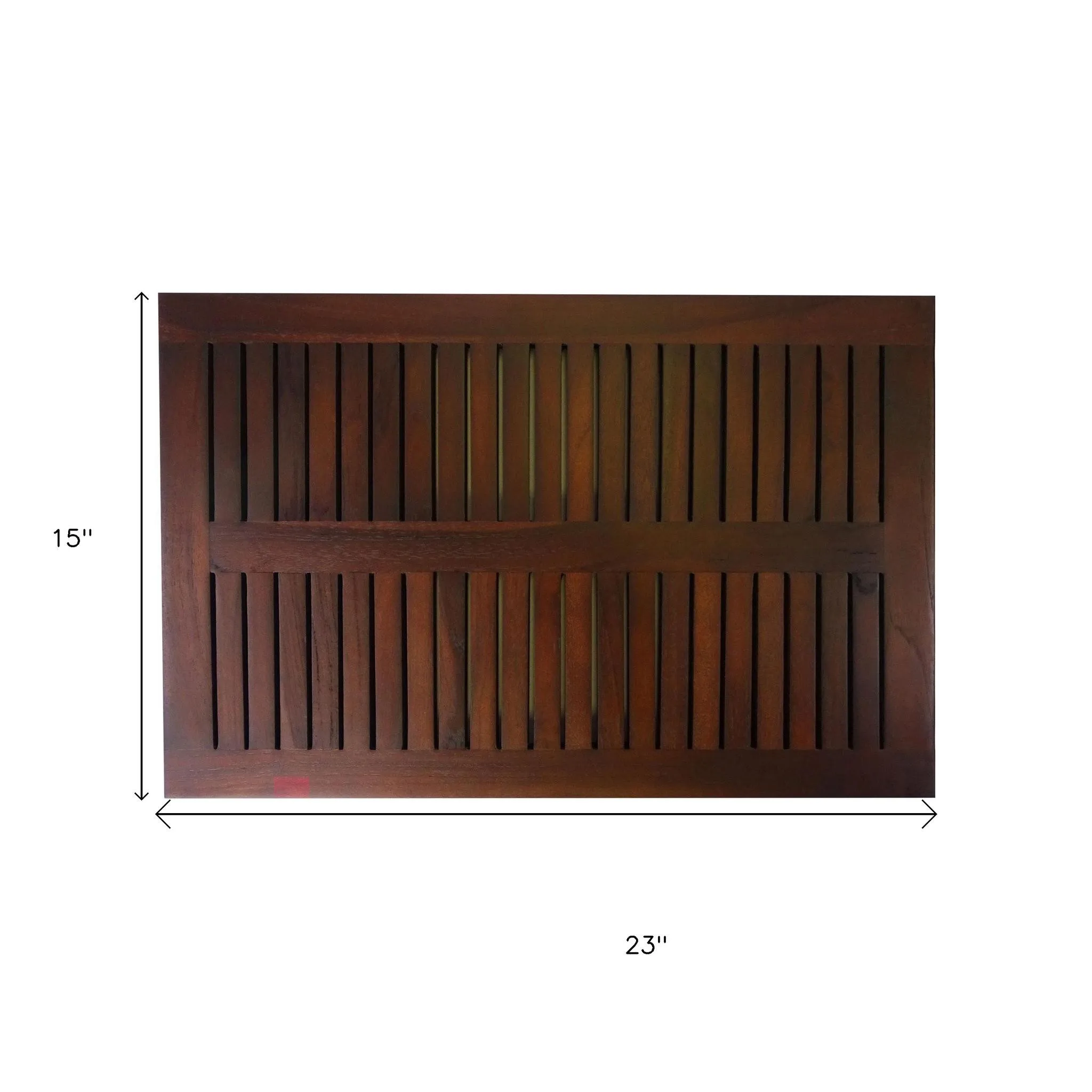 hms 23" Dark Brown Teak Slat Bath Mat