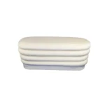 Goldoma 44 inch white velvet tufted oval ottoman with storage compartment for living room