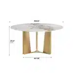 Pandora Round Sintered Stone Dining Table with Rotating Top - 6 Seater – angled view