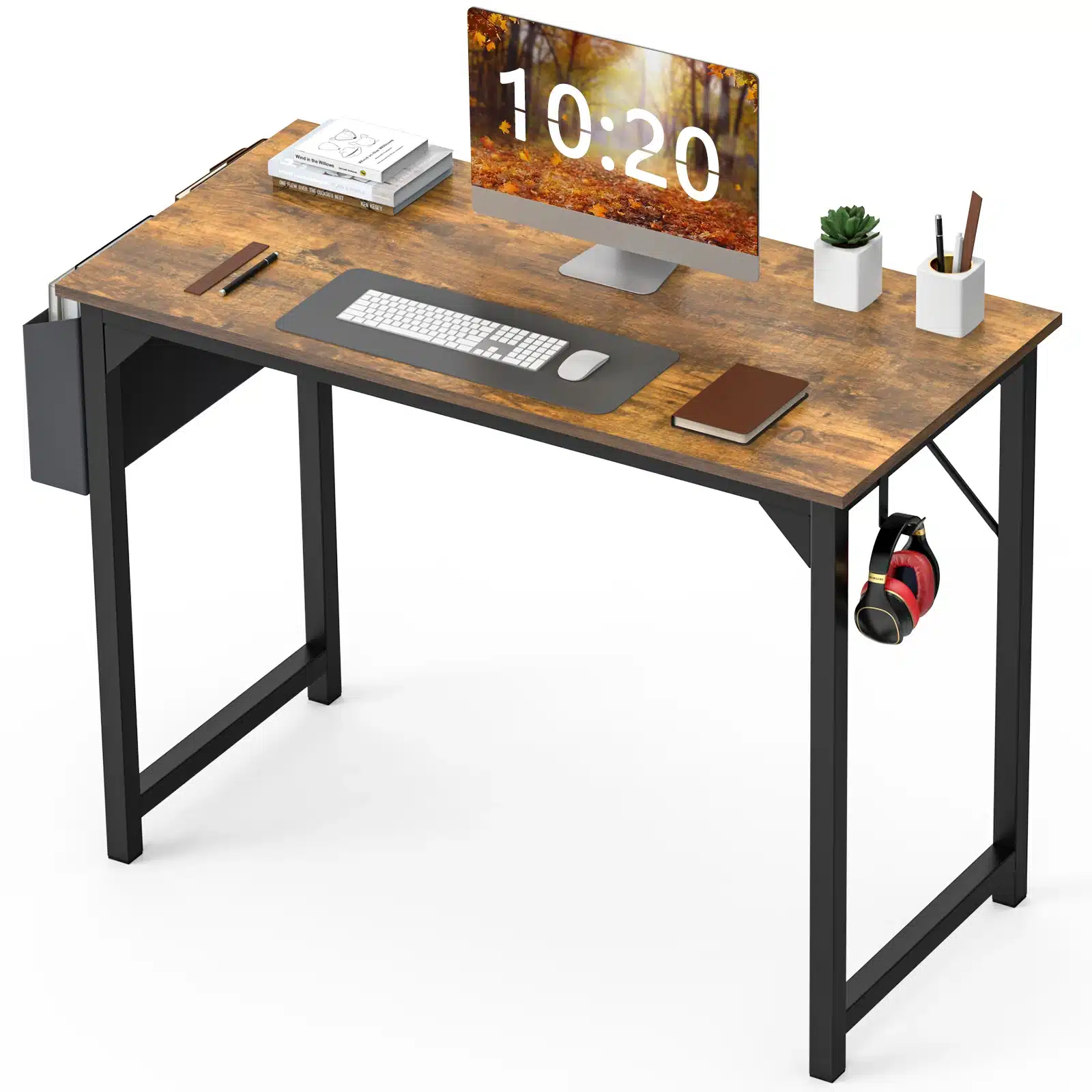 FCJ Modern Minimalist Style Computer Desk Simple Wooden Design Adjustable Cooling for Home Office Bedroom Living Room School Use