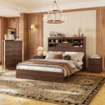 Goldoma 4-Piece Queen Bedroom Set with charging station and storage headboard in modern finish