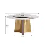 Pandora Round Sintered Stone Dining Table with Rotating Top - 6 Seater – side view