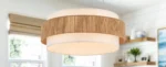 Fabric Rattan Chandelier, Boho Hand Woven Coastal Pendant Light Adjustable Drum Large Pendant Lighting Fixtures for Dining