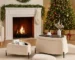 Goldoma 2-Piece Faux Fur Storage Ottoman Set with Metal Legs
