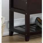 Goldoma Rouen Espresso Seating Bench with Shoe Storage – styled in a modern Ottomans & Benches setting
