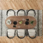 Goldoma 70.86 inch oval wood dining table in rustic finish perfect for family gatherings