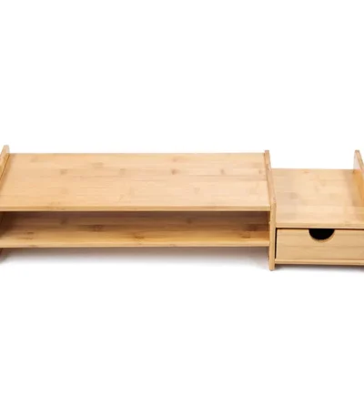 Monitor Stand Riser Desk Organizer With Drawers, Adjustable Desktop Storage Organizer for Computer, Printer, Cellphone