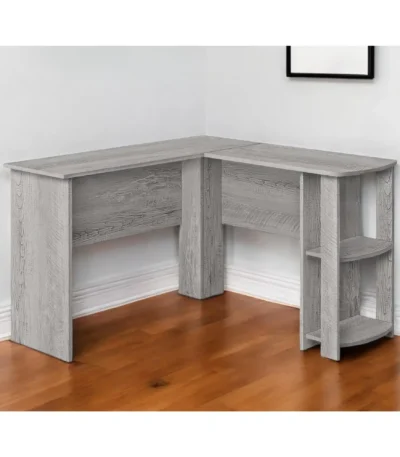 HMS 47" Gray Wood Corner Computer Desk with Drawer Portable Laptop Table for Home Office & Hotel for Living Room