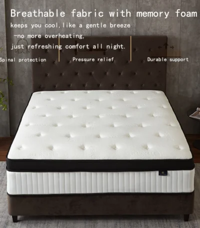 Goldoma 12-inch hybrid king mattress with pocket springs and foam layers, medium firm bed-in-a-box
