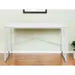 HMS 47" White and Silver Computer Desk with Comfortable Writing Surface