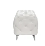 Goldoma 59 storage ottoman bench in beige velvet with hidden storage compartment