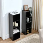 8 Tier Media Tower CD DVD Slim Locker Adjustable Shelves High Narrow Bookshelf Display Multifunctional Double Deck Bookshelf