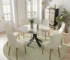 Luxury round sintered stone dining table with rotating top in a modern dining room