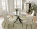 Luxury round sintered stone dining table with rotating top in a modern dining room