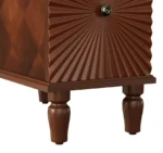 2-drawer adjustable narrow nightstand with wood top in a modern bedroom setting