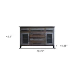HMS 71 Brown Solid and Manufactured Wood Distressed Buffet Table Elegant Dining Room Furniture - Image 5