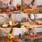 15 Pieces Knife Set Damascus Steel Professional Chef Kitchen Knife Set with Wooden Block – top view