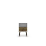 Rustic white nightstand with wood drawer – modern bedroom furniture from Goldoma