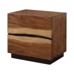 Smokey Walnut 2-drawer nightstand with coffee bean finish in a bedroom