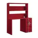 HMS 47" Red Iron Computer Desk with Comfortable Writing Surface – side view