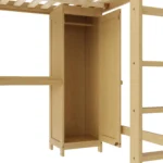 [US Stock] Queen Size Wood Loft Bed With Cabinet and Bookshelf Fast Delivery From US Warehouse Dropshipping Acceptable