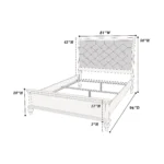 Silver faux leather tufted California king headboard with diamond tufting and adjustable height from Goldoma