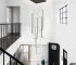 Modern Dimmable 6-Light LED Chandelier, Black Rectangle Pendant Light with Remote for High Ceiling, Staircase, Foyer,