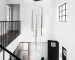 Modern Dimmable 6-Light LED Chandelier, Black Rectangle Pendant Light with Remote for High Ceiling, Staircase, Foyer,