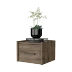 Dark brown wall mounted floating nightstand with drawer for bedroom storage