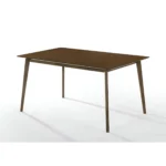 59 inch walnut solid wood dining table rectangular modern design seats 6 in dining room