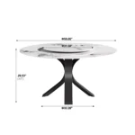 Pandora Round Sintered Stone Dining Table with Rotating Top - 6 Seater – side view