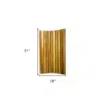 HMS 31" Brown Teak Slat Non-Slip Bath Mat Anti-Slip Shower Rug with Children's Design for Bathroom Floor – top view