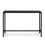 55-inch outdoor bar table with adjustable feet and black iron frame for patio