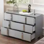 Elegant Modern Dresser with 6 Drawers and Metal Base - Goldoma – side view