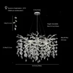 Modern Tree Branch Chandelier Crystal Chandeliers for Dining Room Farmhouse Snowflake Chandelier for Living Room Kitchen