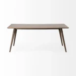 72-inch dark brown solid wood dining table in a modern dining room