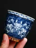 Chinese Jingdezhen Blue and White Porcelain Tea Cup, Small Tea Bowl, Ceramic Teacup, Coffee, Beer, Wine Mug, Household