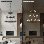 Ship From USA,45" Retro Industrial Style 3-Layer Pendant Light, 27-Lights Black Farmhouse Pendant(Bulb Not Included) – top