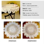 Vintage lace table mats in shabby chic style on a wooden table
