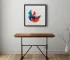 HMS Brown and Black Adjustable Height Writing Desk Solid Wood and Iron Computer Desk
