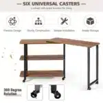360-Degree Free Rotating Multi Functional Mobile Office Desk Computer Desk – styled in a modern Office setting