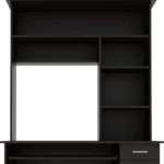 HMS Luxury Black 43" Computer Desk with Hutch Office Manager Desk for Building or Bedroom Use Computer Table Furniture – top
